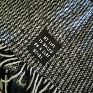 HM Black and White Scarf - My life is a True Story